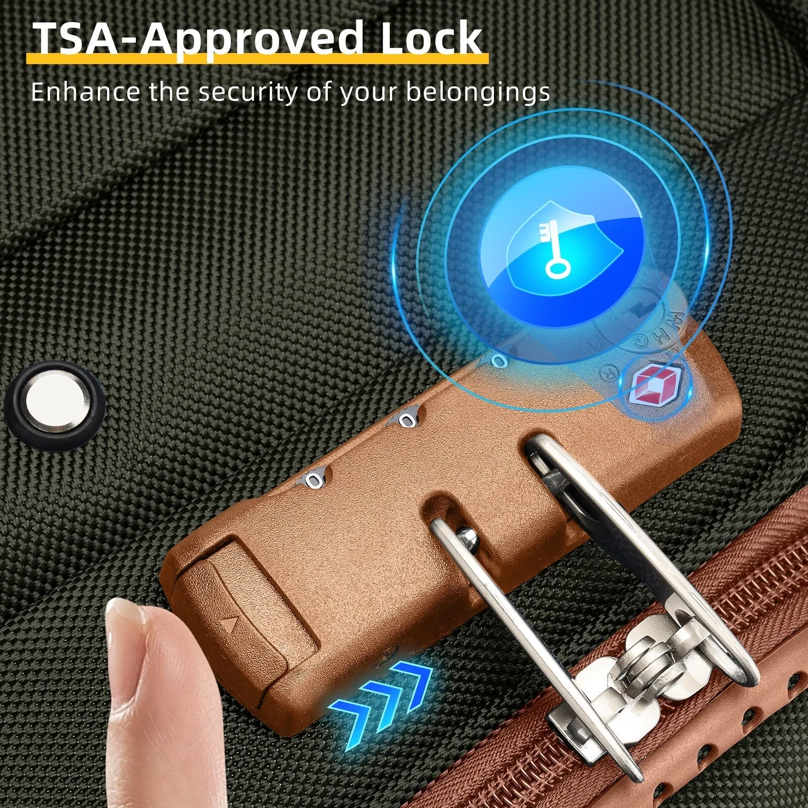5 Pcs Softside Expandable Suitcases Set with Spinner Wheels & TSA Lock