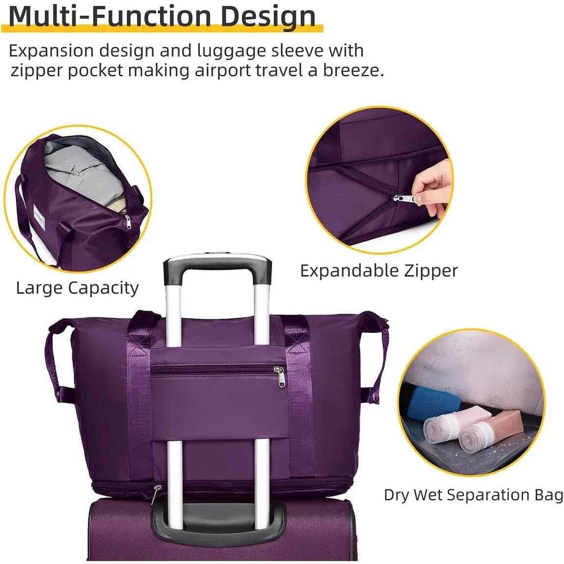 5 Pcs Softside Expandable Suitcases Set with Spinner Wheels & TSA Lock