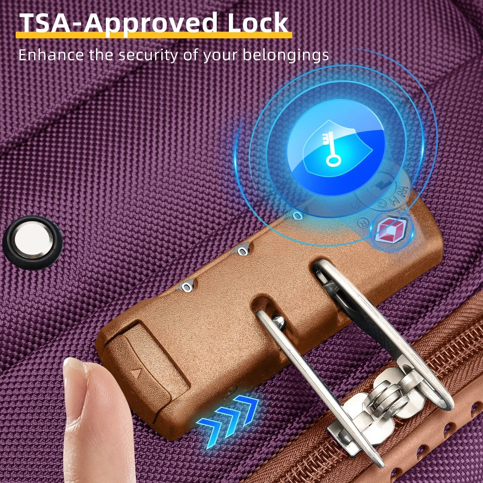 5 Pcs Softside Expandable Suitcases Set with Spinner Wheels & TSA Lock