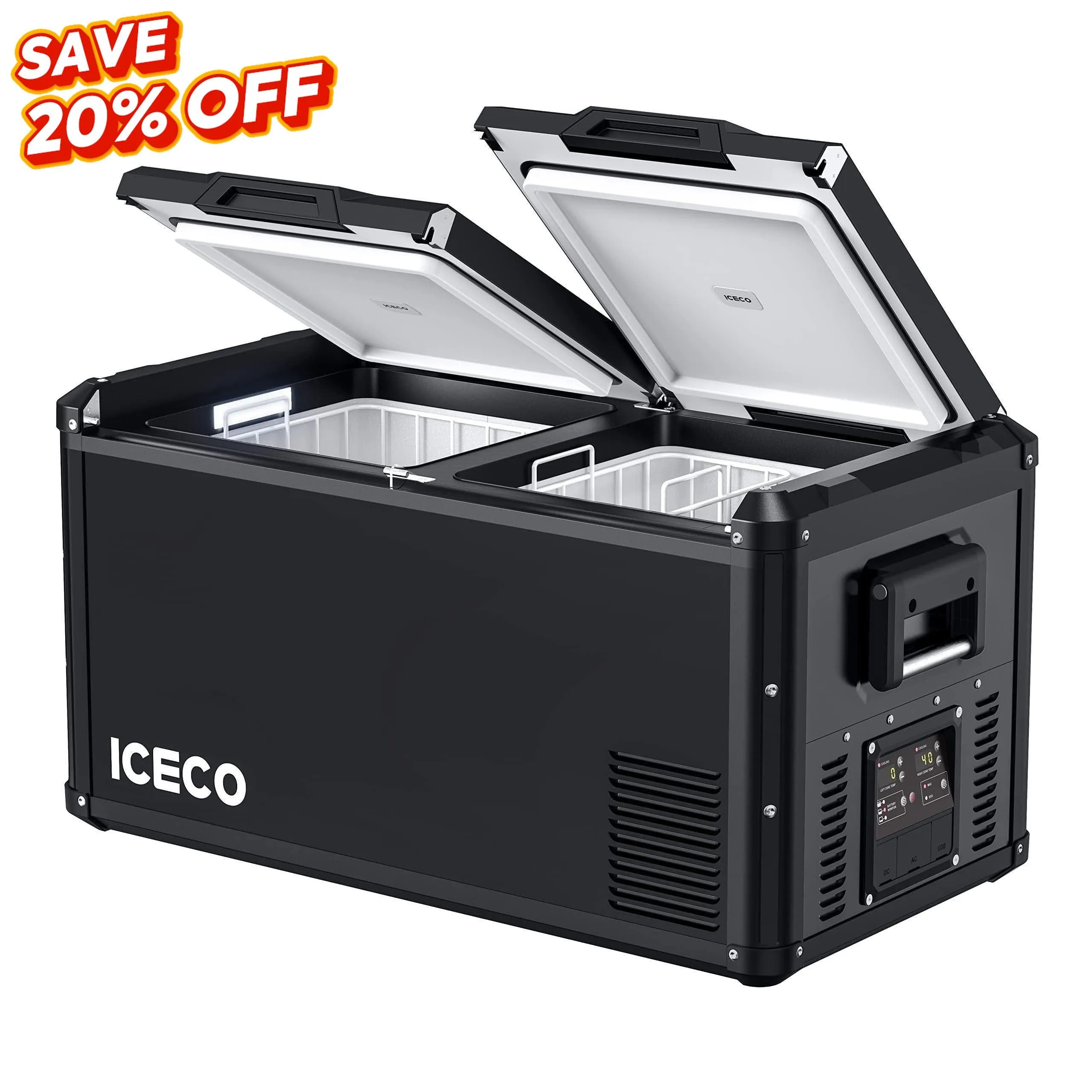 79.2QT VL75ProD Fridge Freezer with Camping Cot | ICECO