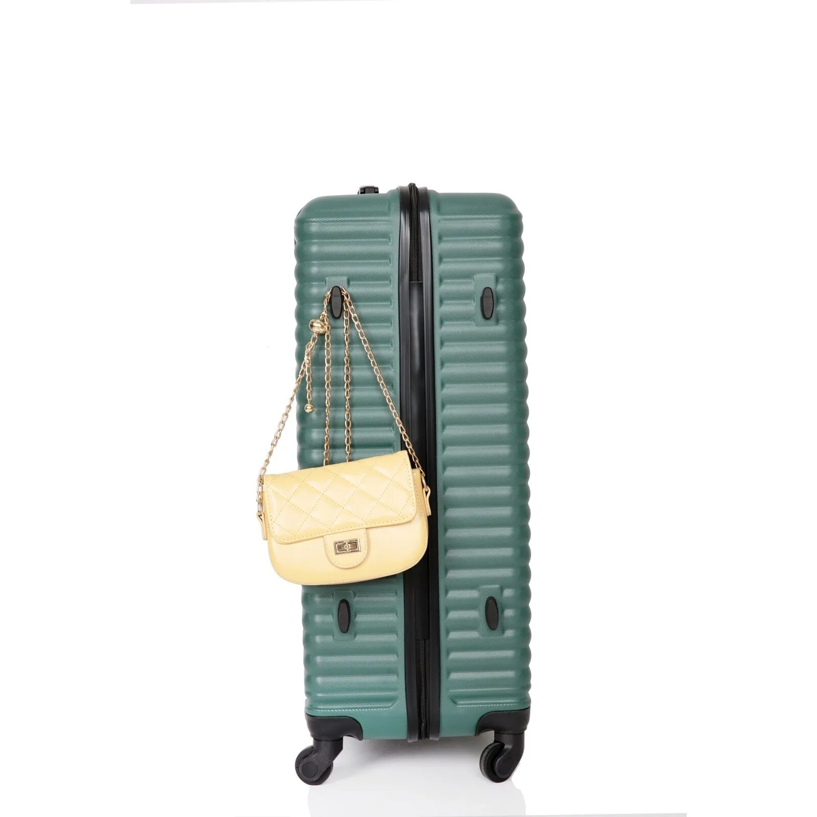 ABS 3 Piece Luggage Sets with TSA Lock and 2 Hooks, (20/24/28) Lightweight Suitcase with Spinner Wheels and Adjustable Pull Rod