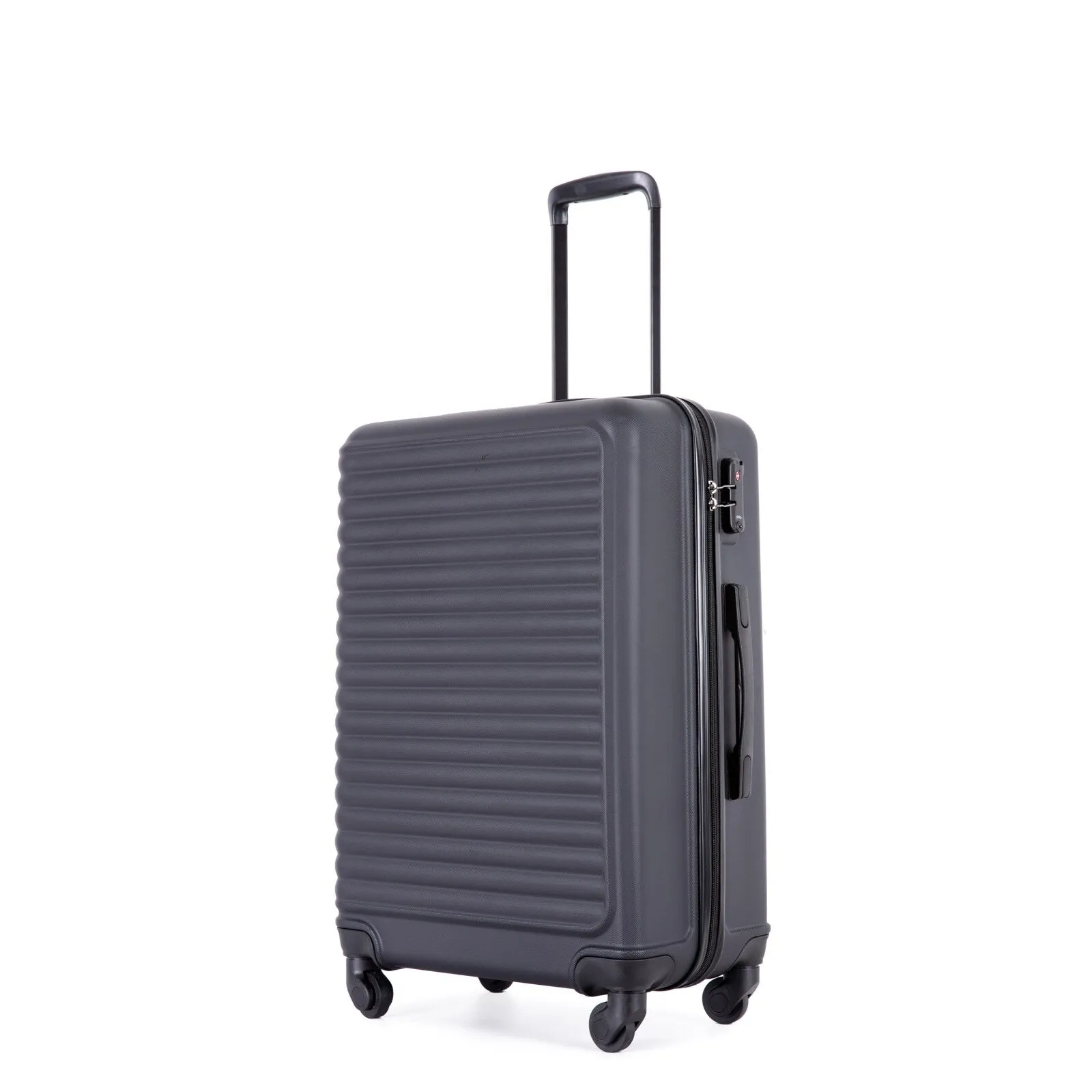 ABS 3 Piece Luggage Sets with TSA Lock and 2 Hooks, (20/24/28) Lightweight Suitcase with Spinner Wheels and Adjustable Pull Rod