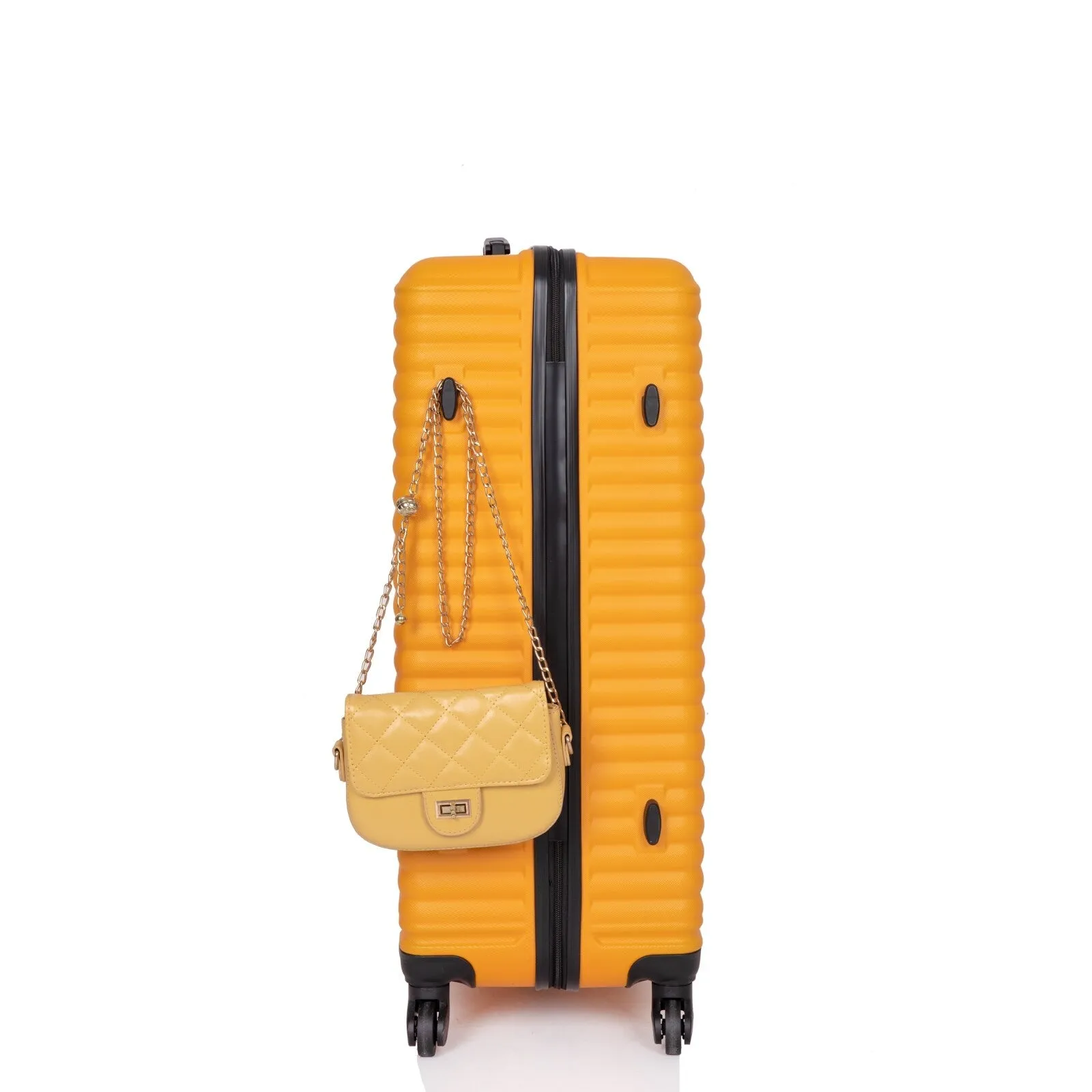 ABS 3 Piece Luggage Sets with TSA Lock and 2 Hooks, (20/24/28) Lightweight Suitcase with Spinner Wheels and Adjustable Pull Rod
