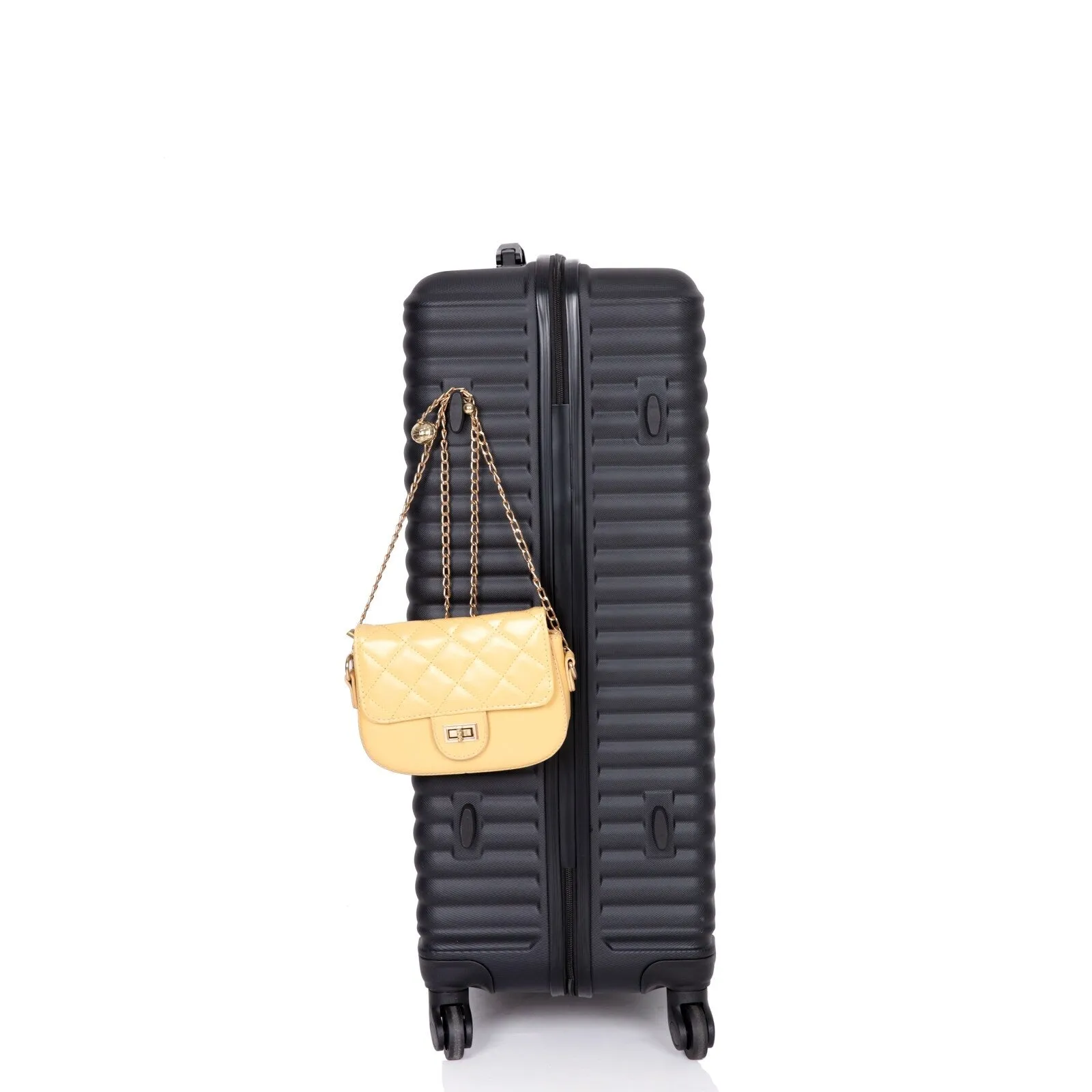 ABS 3 Piece Luggage Sets with TSA Lock and 2 Hooks, (20/24/28) Lightweight Suitcase with Spinner Wheels and Adjustable Pull Rod
