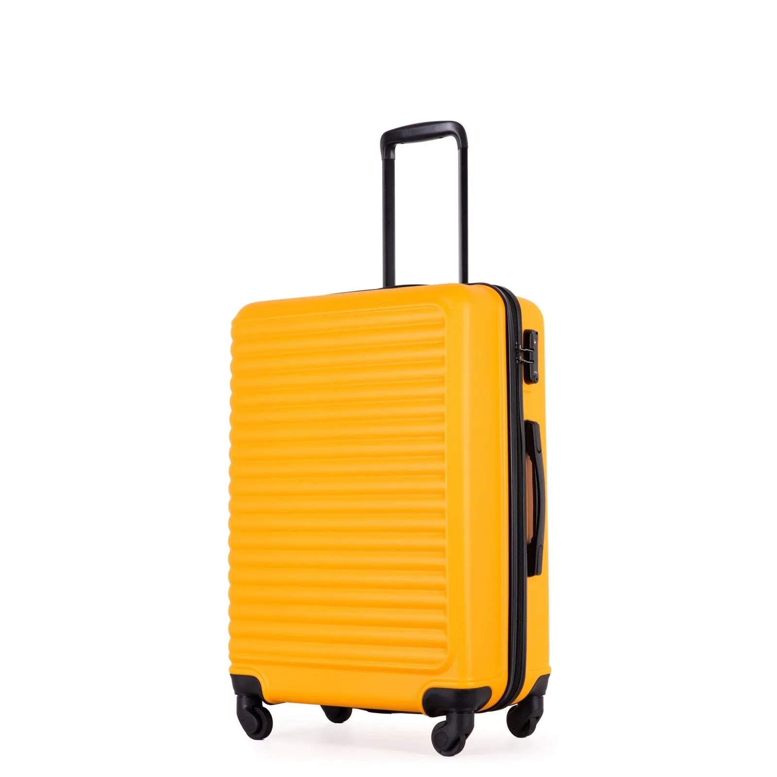 ABS 3 Piece Luggage Sets with TSA Lock and 2 Hooks, (20/24/28) Lightweight Suitcase with Spinner Wheels and Adjustable Pull Rod