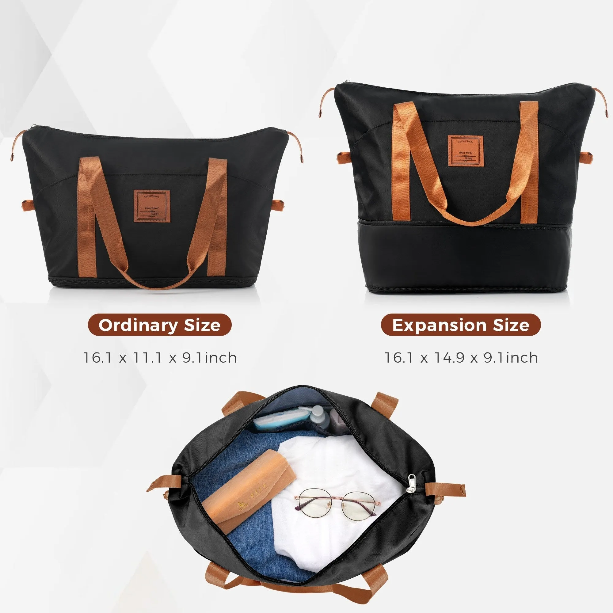 ABS Suitcase Set with Expandable Travel Bag and 4 Spinner Wheels, 4 Piece Luggage Sets with TSA Lock and Pockets