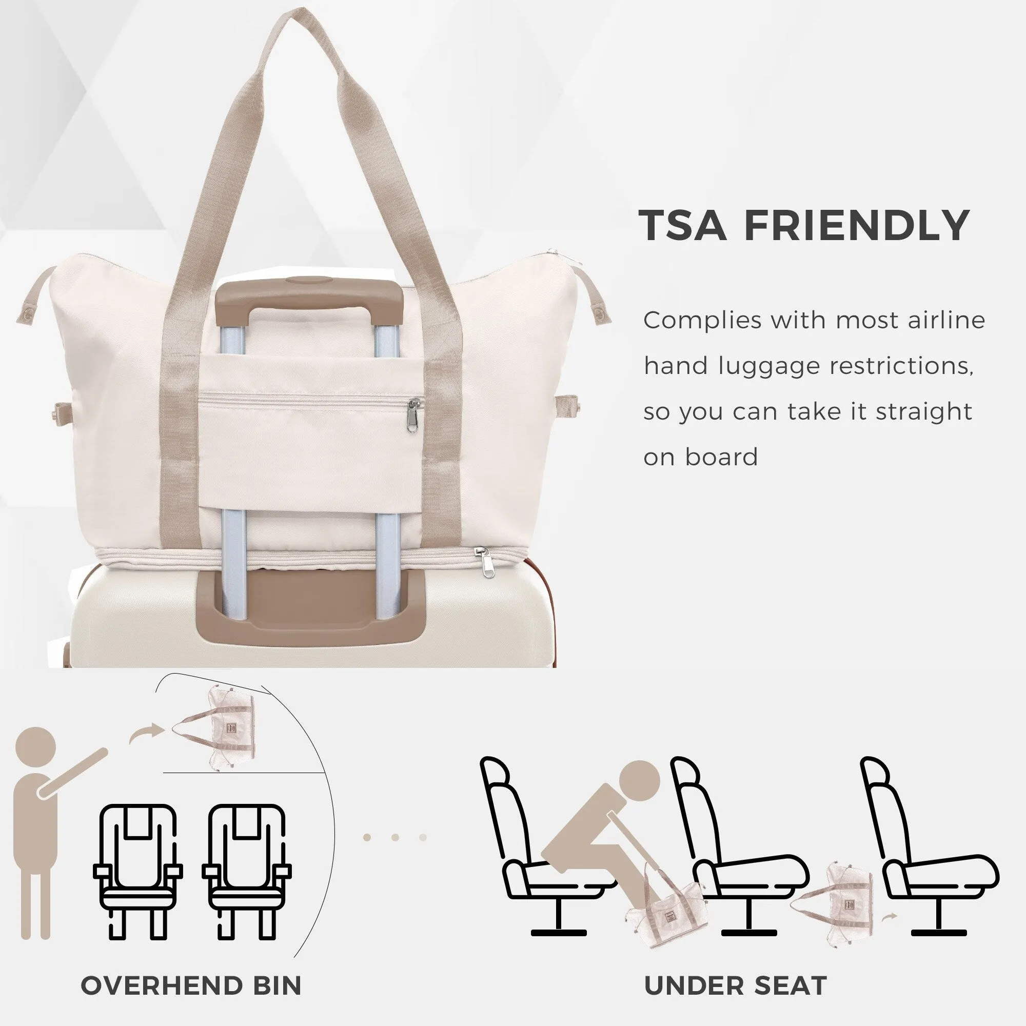 ABS Suitcase Set with Expandable Travel Bag and 4 Spinner Wheels, 4 Piece Luggage Sets with TSA Lock and Pockets
