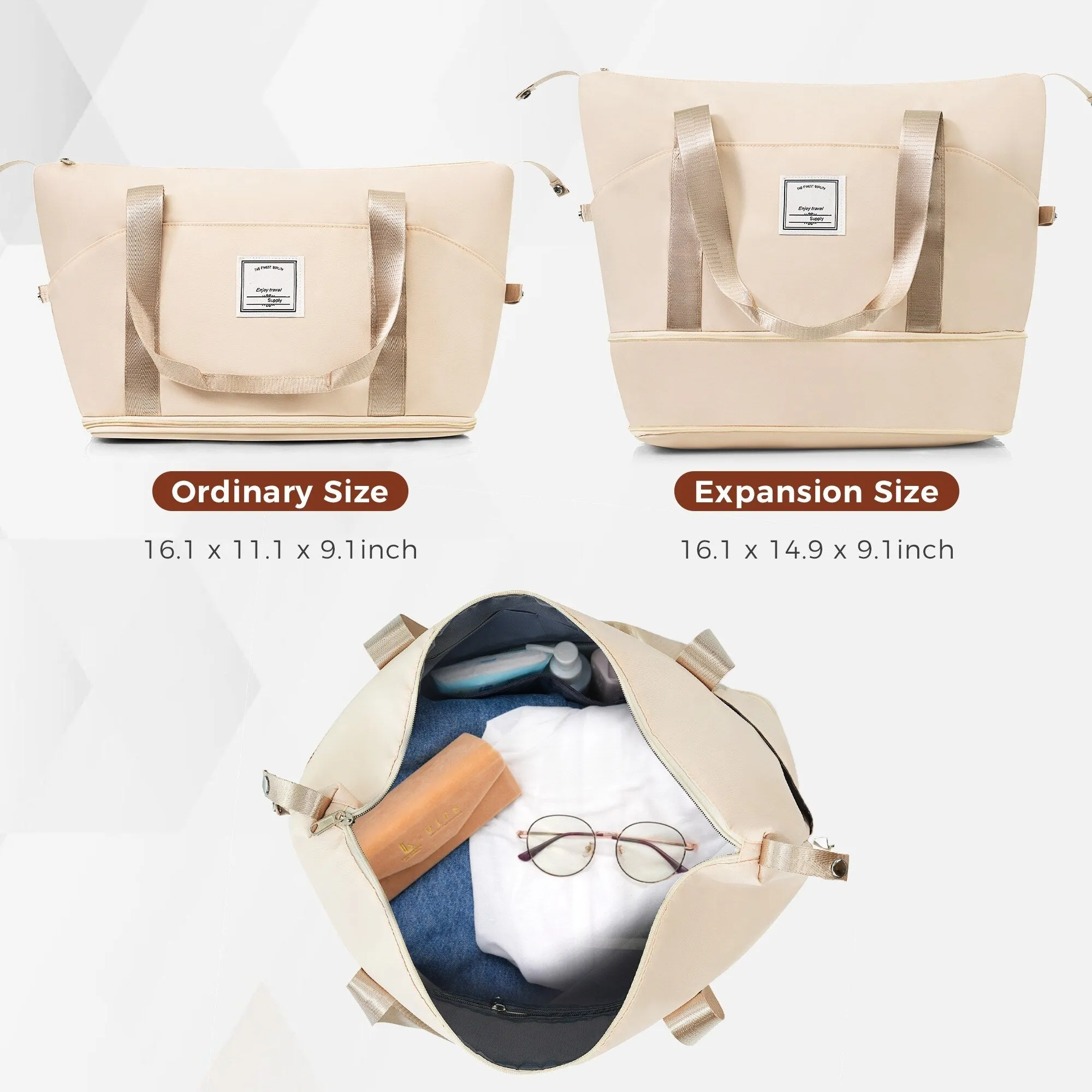 ABS Suitcase Set with Expandable Travel Bag and 4 Spinner Wheels, 4 Piece Luggage Sets with TSA Lock and Pockets