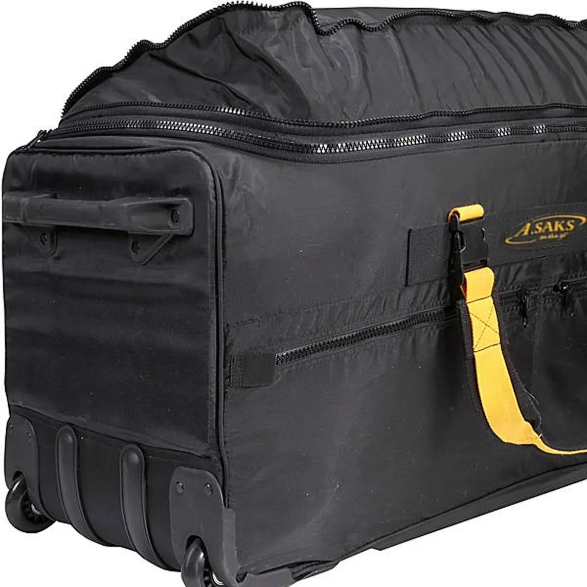 A.SAKS Rolling Trolley Duffel Bag 31-Inch Large Check-In, Expandable with 2-Wheels and Telescoping Handle