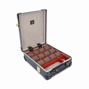 Centenary · 12-Slot Watch Case | Navy/Cocoa