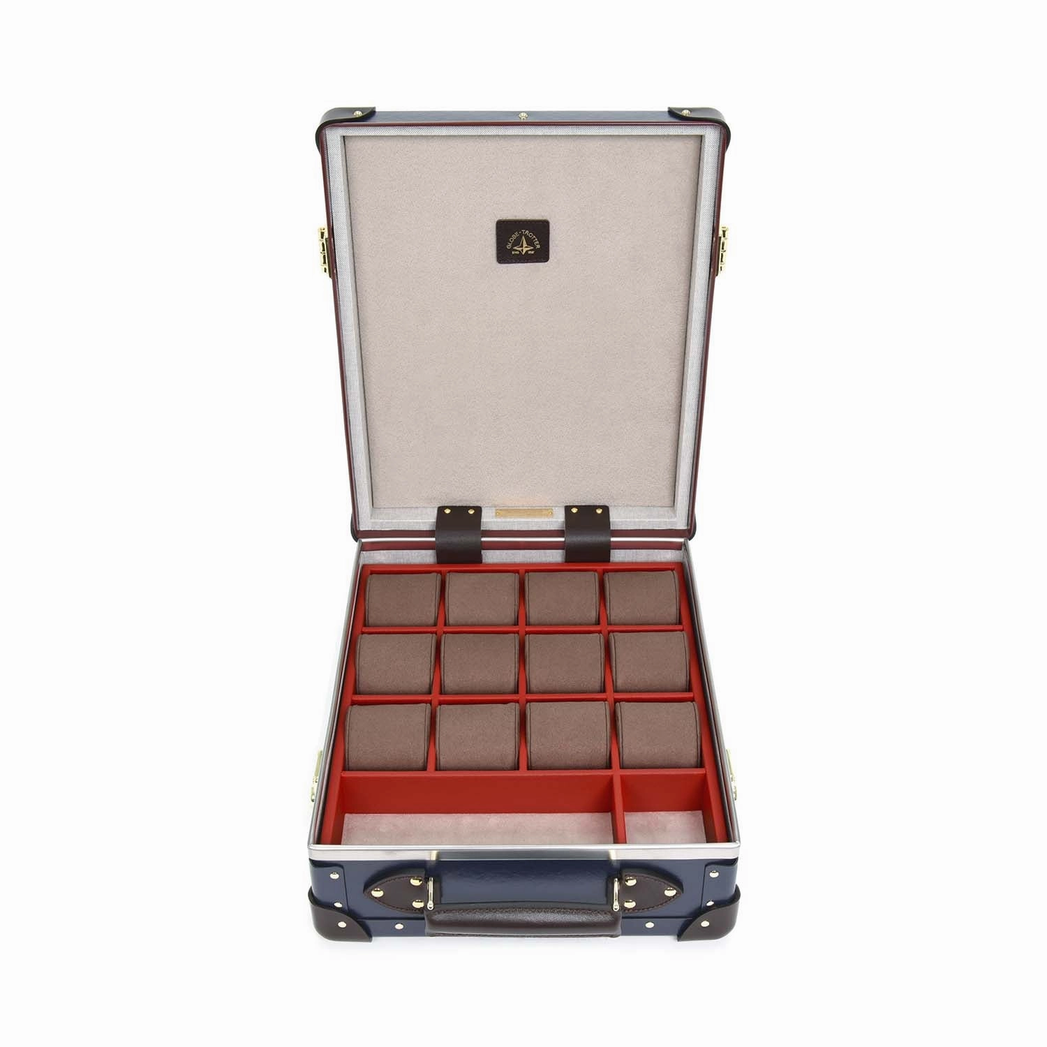 Centenary · 12-Slot Watch Case | Navy/Cocoa