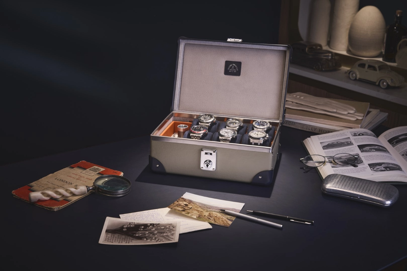 Centenary · 6-Slot Watch Case | Olive/Navy