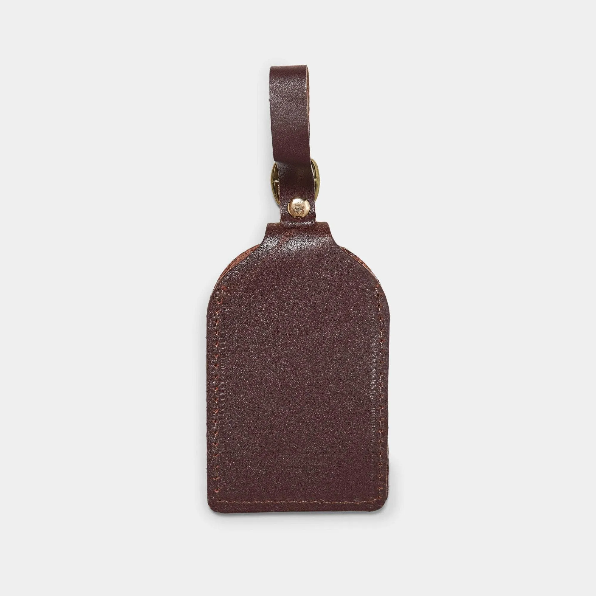 Chocolate Brown Leather - Luggage Tag