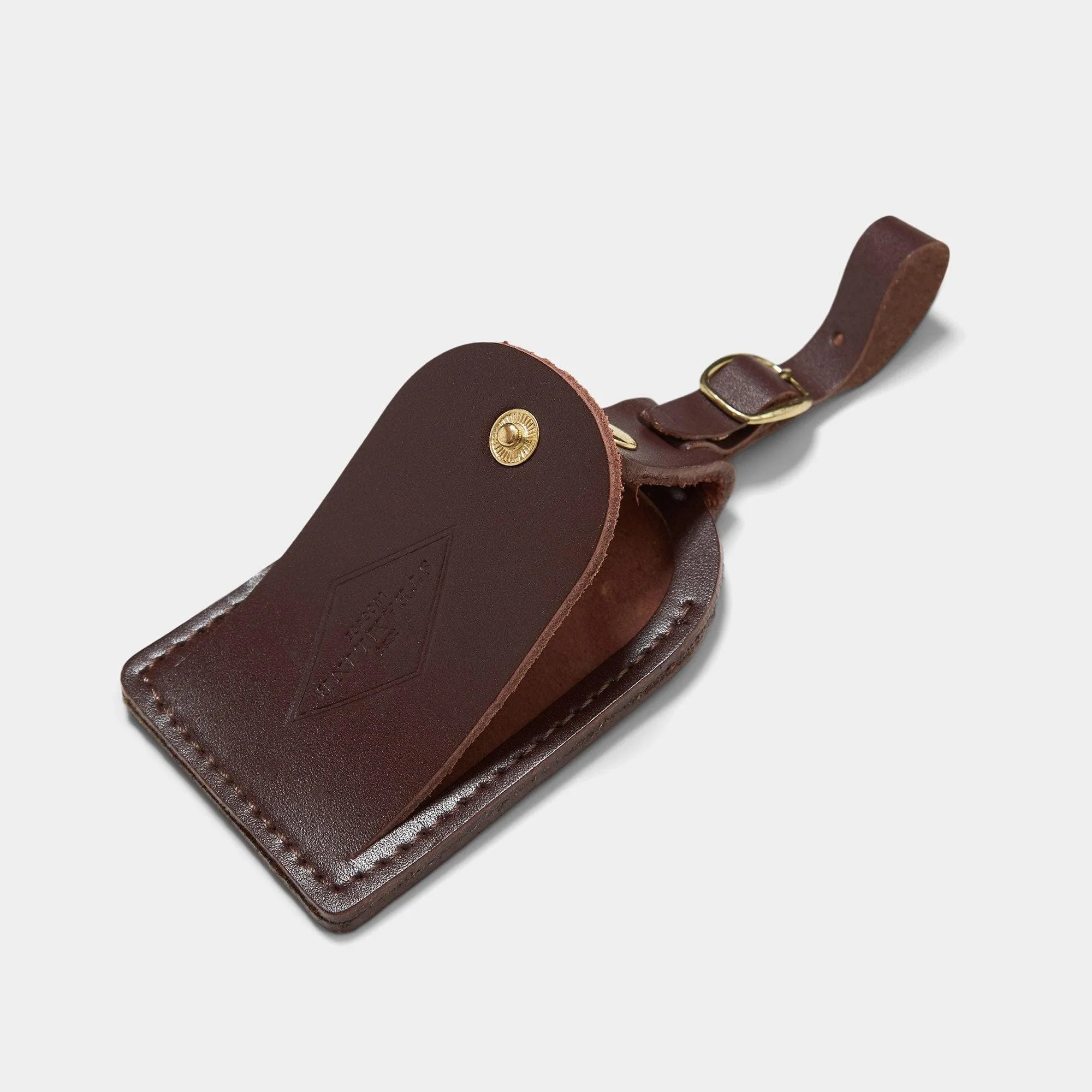Chocolate Brown Leather - Luggage Tag