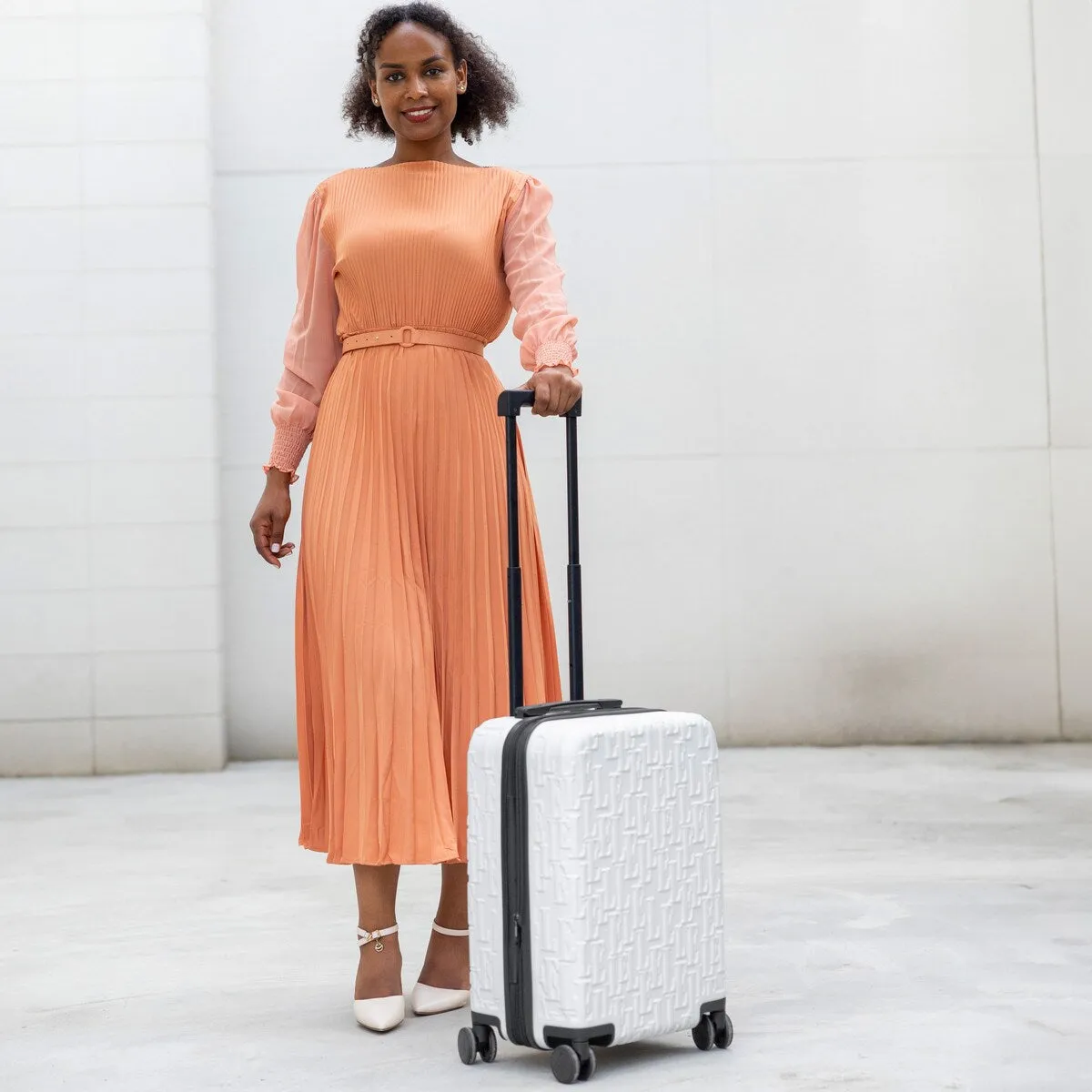 ELLE Wayfarer 3 Piece Expandable Monogram Spinner Luggage Set