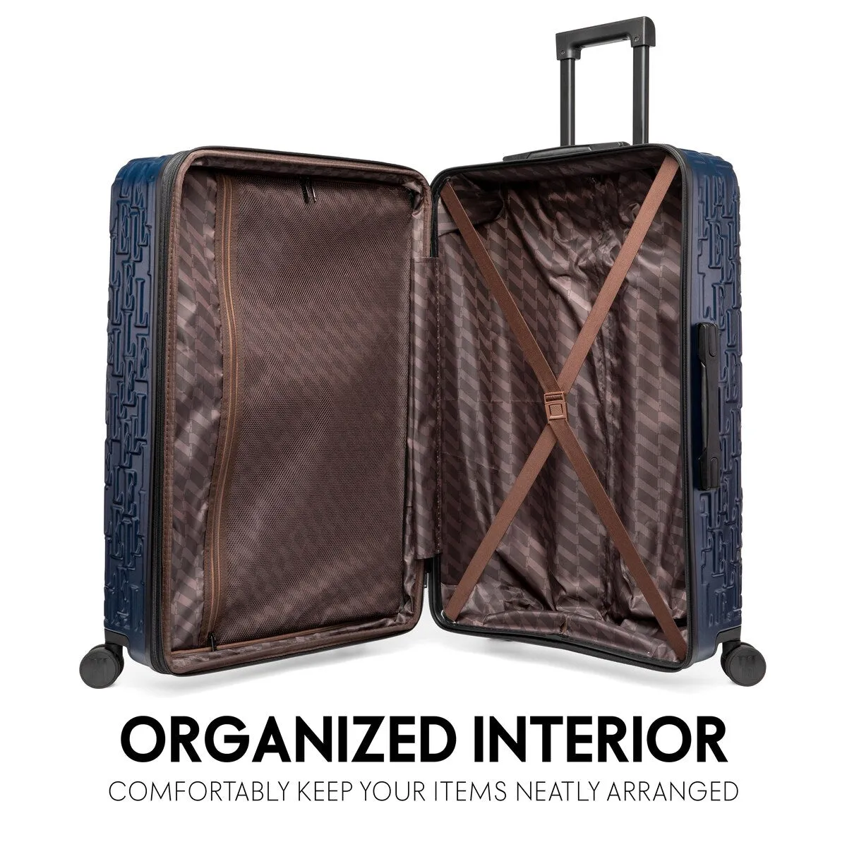 ELLE Wayfarer 3 Piece Expandable Monogram Spinner Luggage Set
