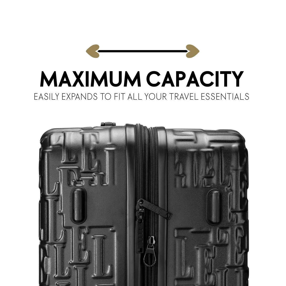ELLE Wayfarer 3 Piece Expandable Monogram Spinner Luggage Set