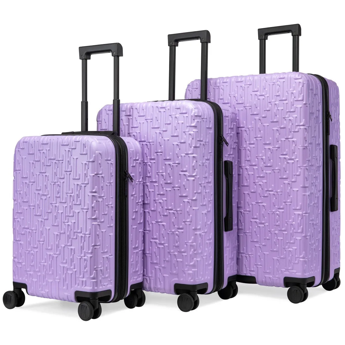 ELLE Wayfarer 3 Piece Expandable Monogram Spinner Luggage Set