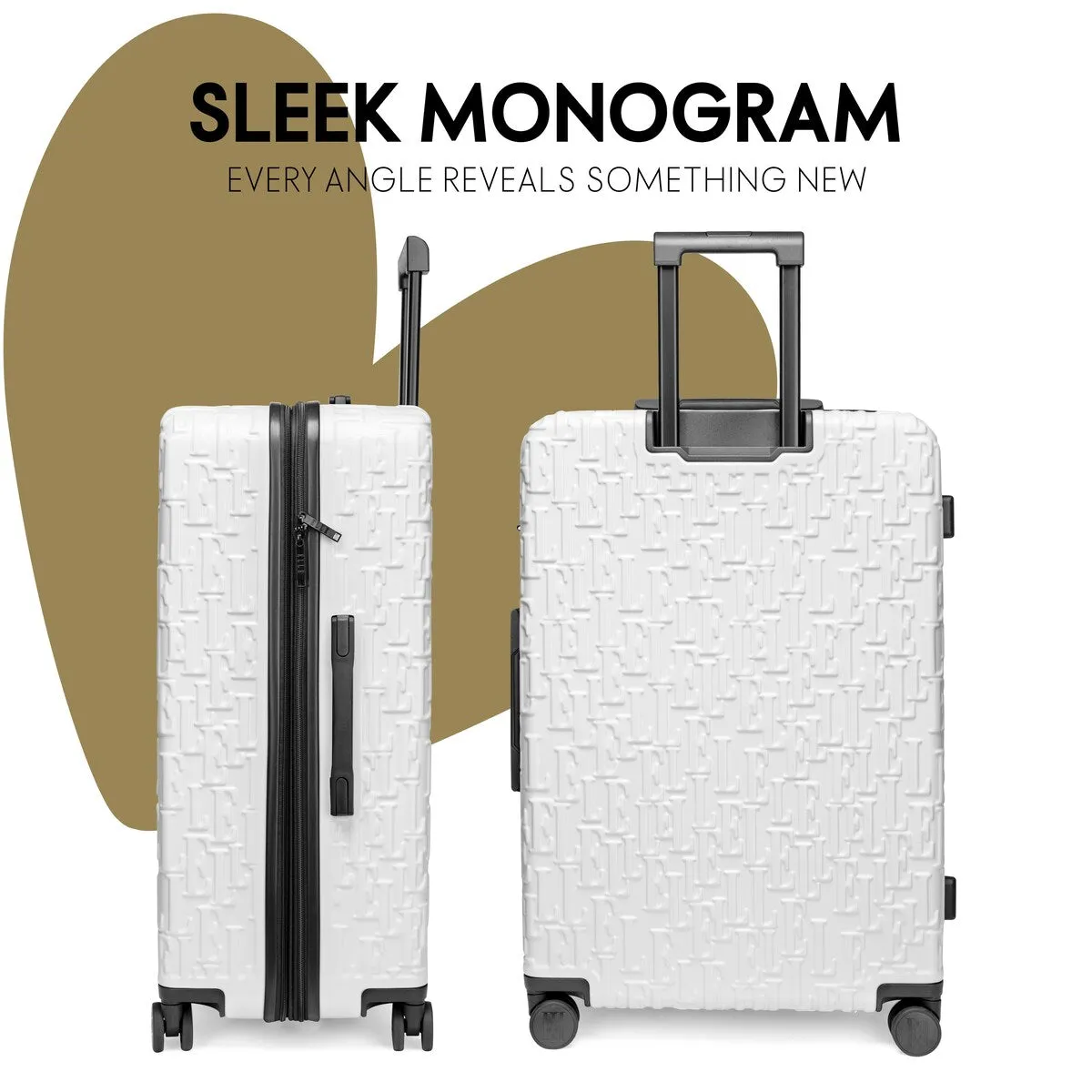 ELLE Wayfarer 3 Piece Expandable Monogram Spinner Luggage Set