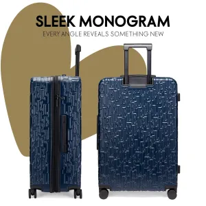 ELLE Wayfarer 3 Piece Expandable Monogram Spinner Luggage Set