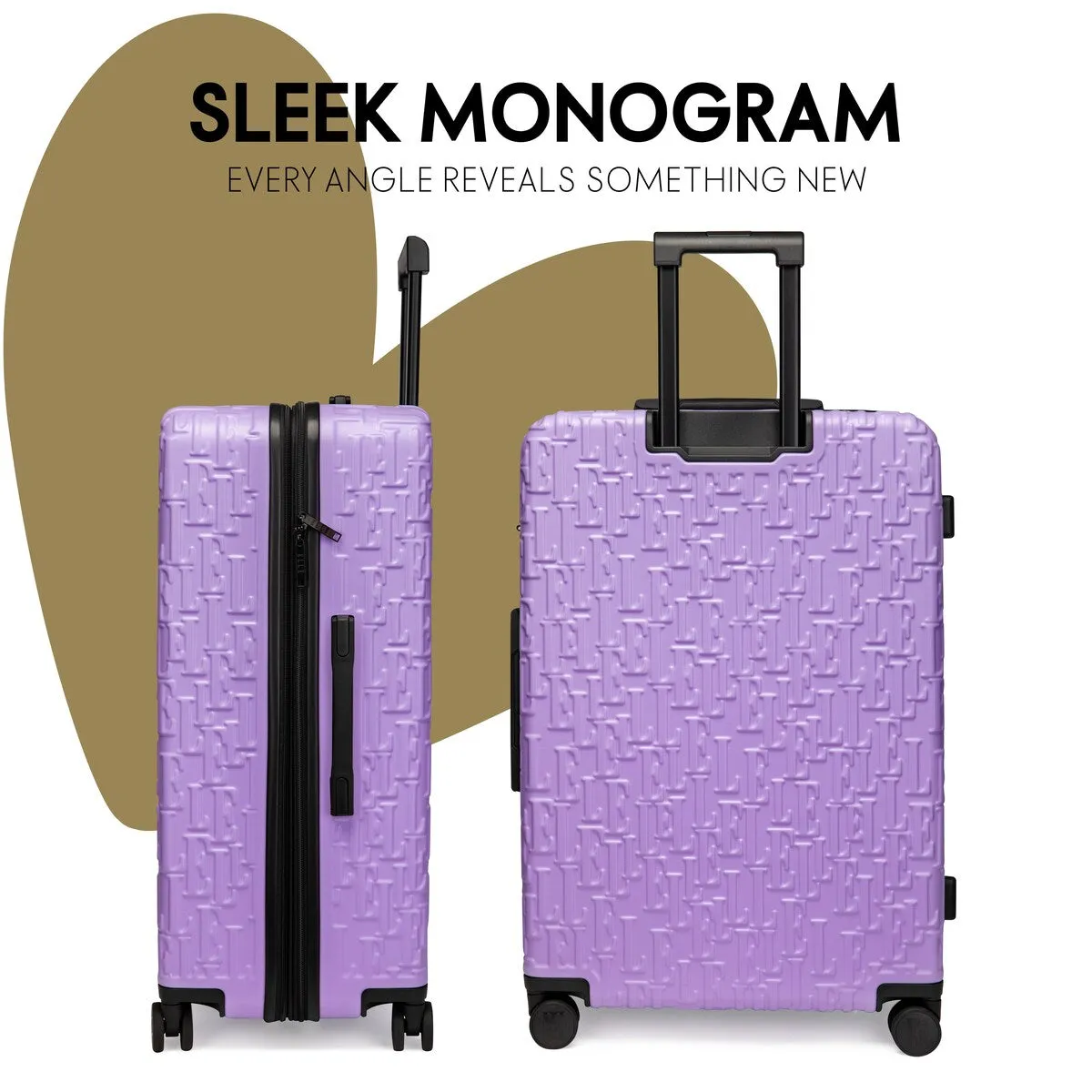 ELLE Wayfarer 3 Piece Expandable Monogram Spinner Luggage Set