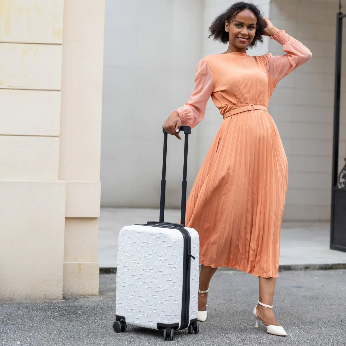 ELLE Wayfarer 3 Piece Expandable Monogram Spinner Luggage Set