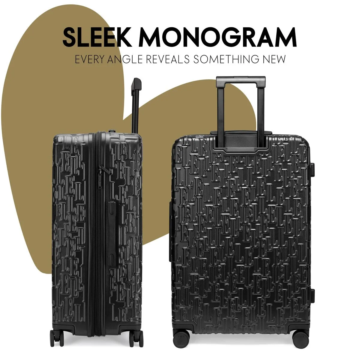 ELLE Wayfarer 3 Piece Expandable Monogram Spinner Luggage Set