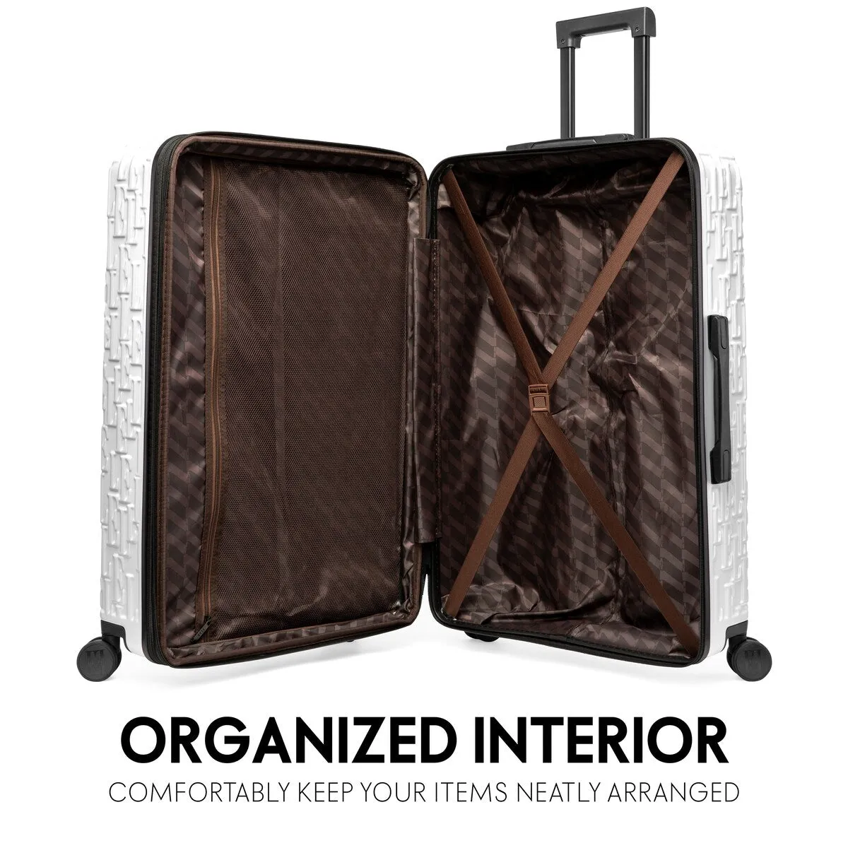 ELLE Wayfarer 3 Piece Expandable Monogram Spinner Luggage Set