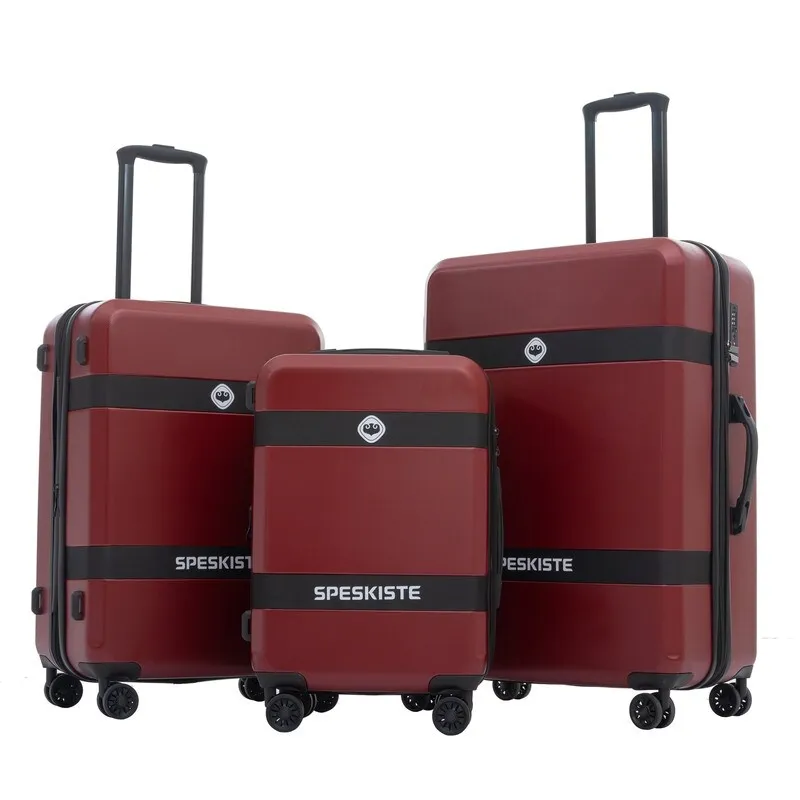 Expandable ABS PC Lightweight 3 Piece Luggage Sets with TSA Lock