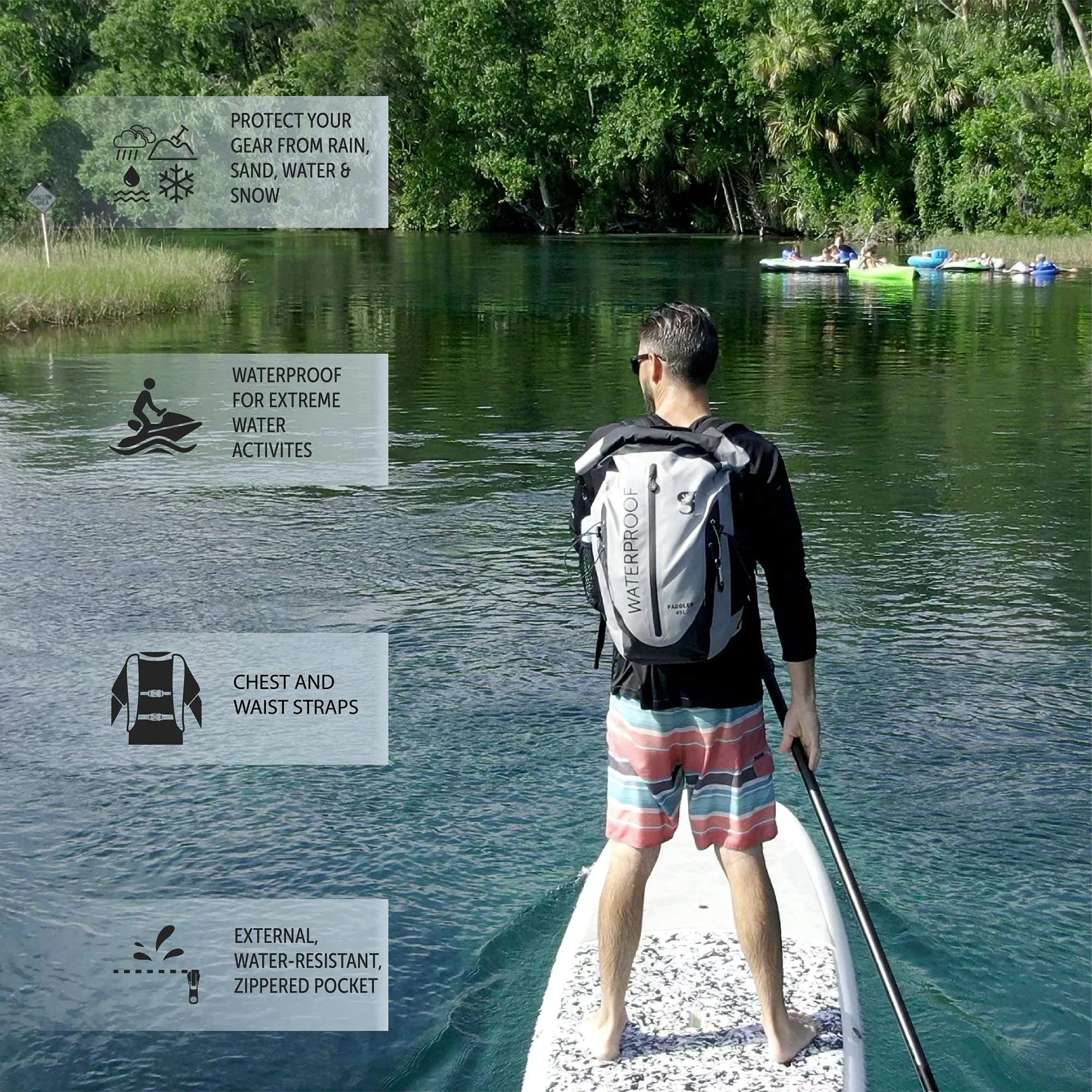 Geckobrands Paddler Waterproof Backpack