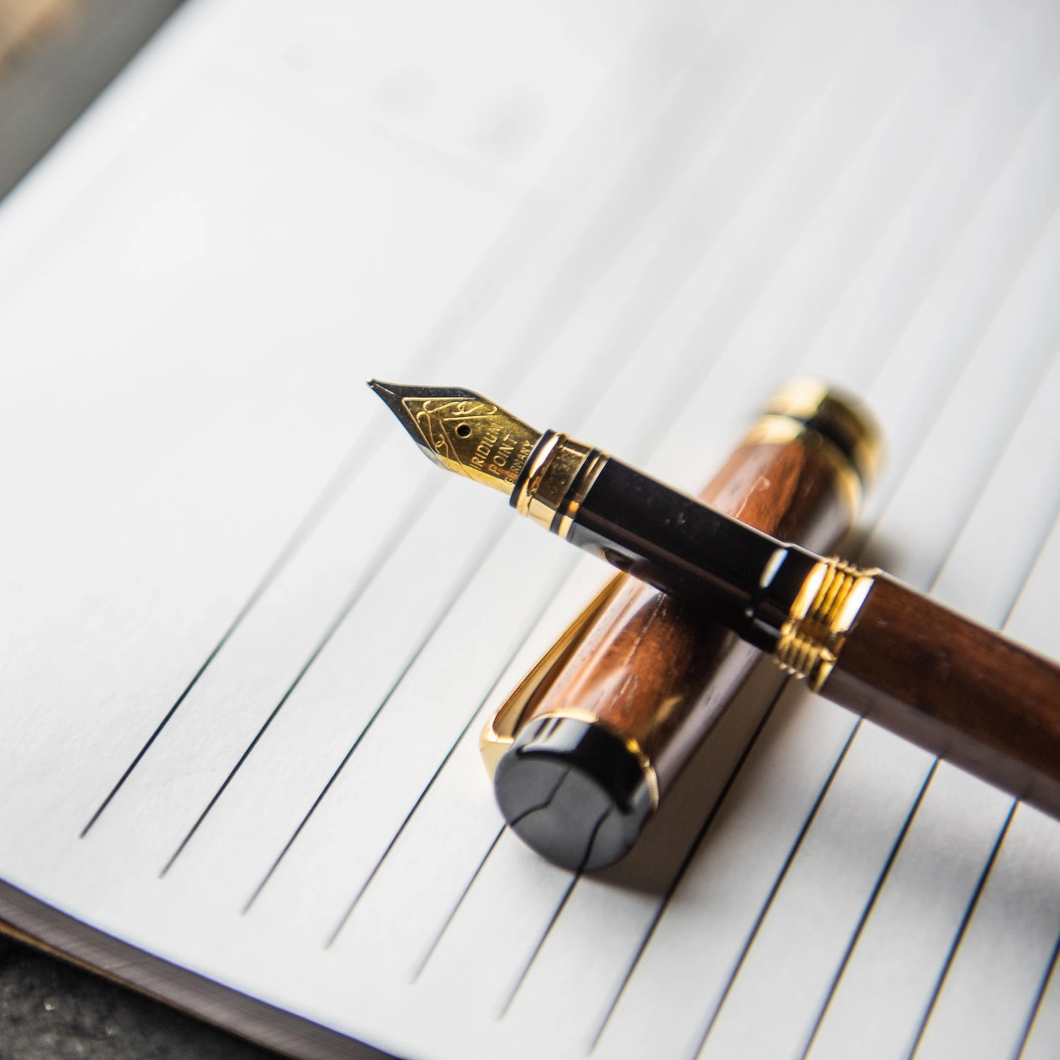 Hand-Turned Rose Wood Fountain Pen   Personalized Pen Sleeve