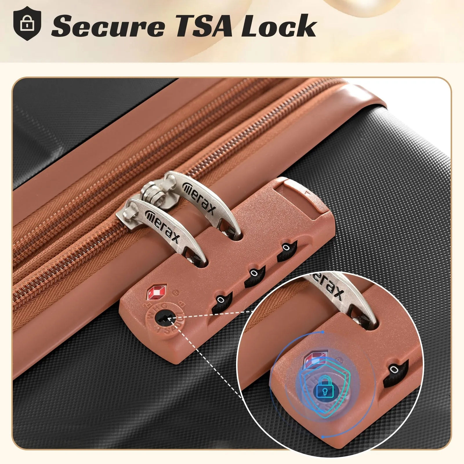 Hardshell Luggage Sets 3 Pcs Spinner Suitcase with TSA Lock Lightweight 20''24''28''