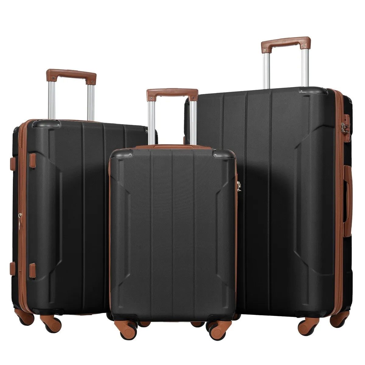 Hardshell Luggage Sets 3 Pcs Spinner Suitcase with TSA Lock Lightweight 20''24''28''