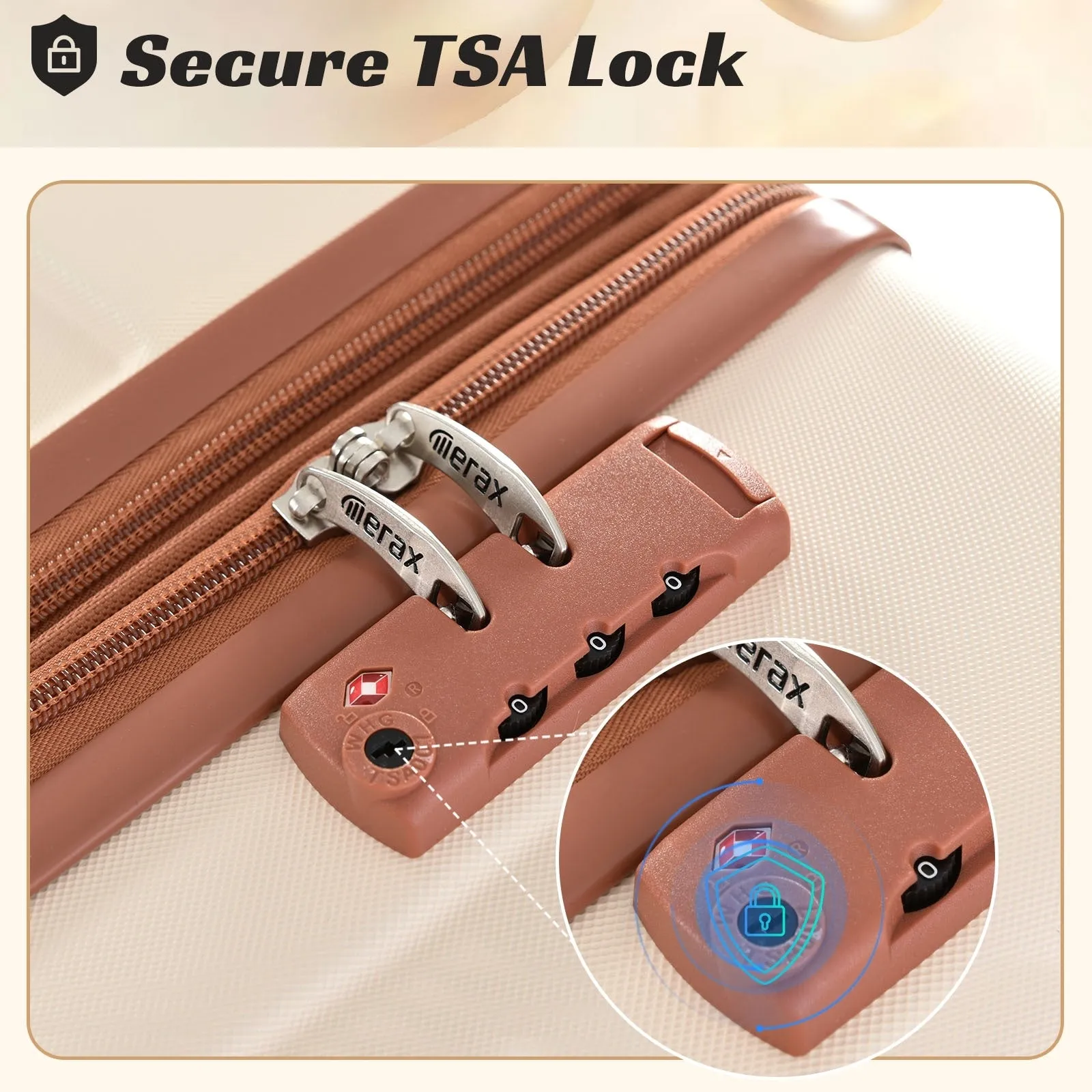 Hardshell Luggage Sets 3 Pcs Spinner Suitcase with TSA Lock Lightweight 20''24''28''