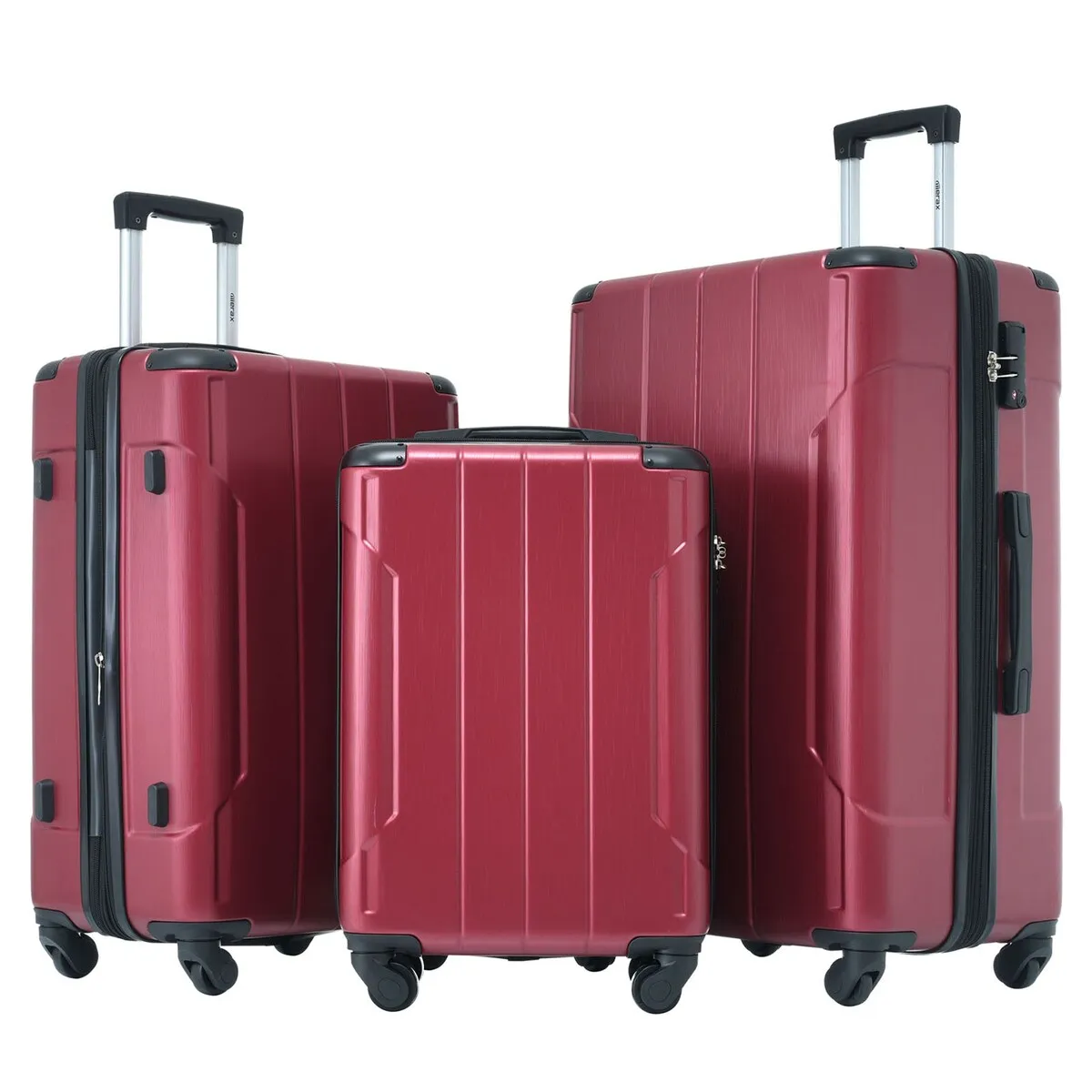 Hardshell Luggage Sets 3 Pcs Spinner Suitcase with TSA Lock Lightweight 20''24''28''