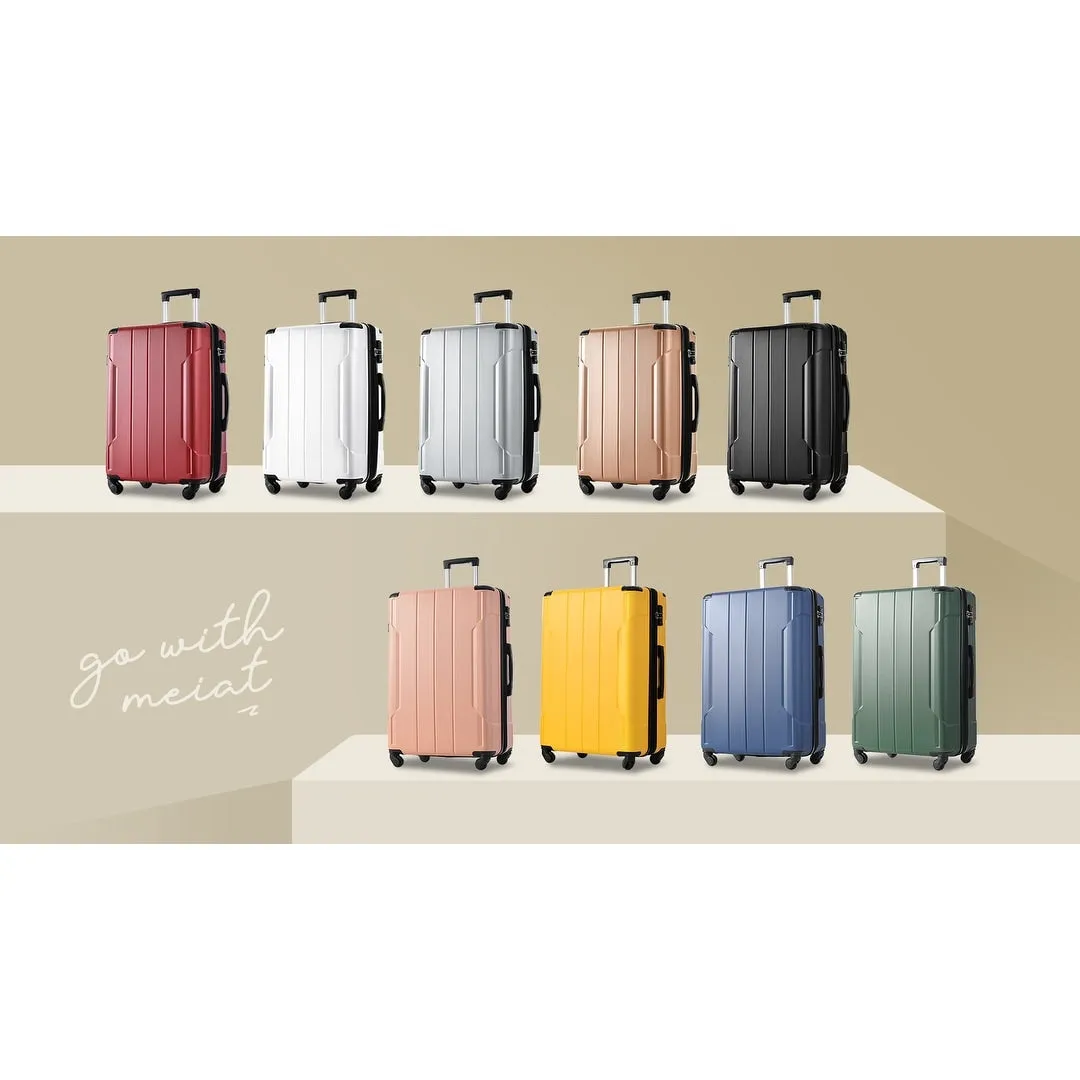 Hardshell Luggage Sets 3 Pcs Spinner Suitcase with TSA Lock Lightweight 20''24''28''