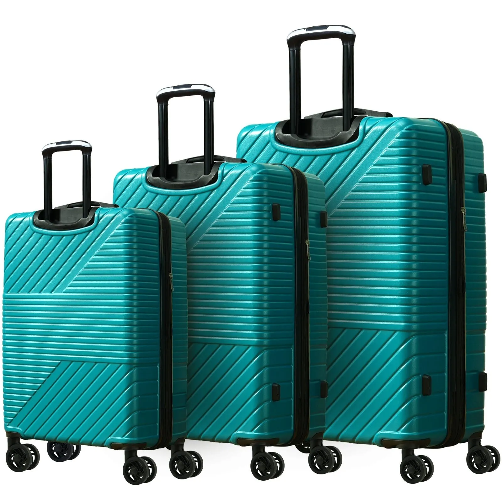Hardshell Luggage Sets with Adjusted Handle and Spinner Wheels, 3 Pcs Lightweight Suitcase with Combination Lock (20''24''28'')