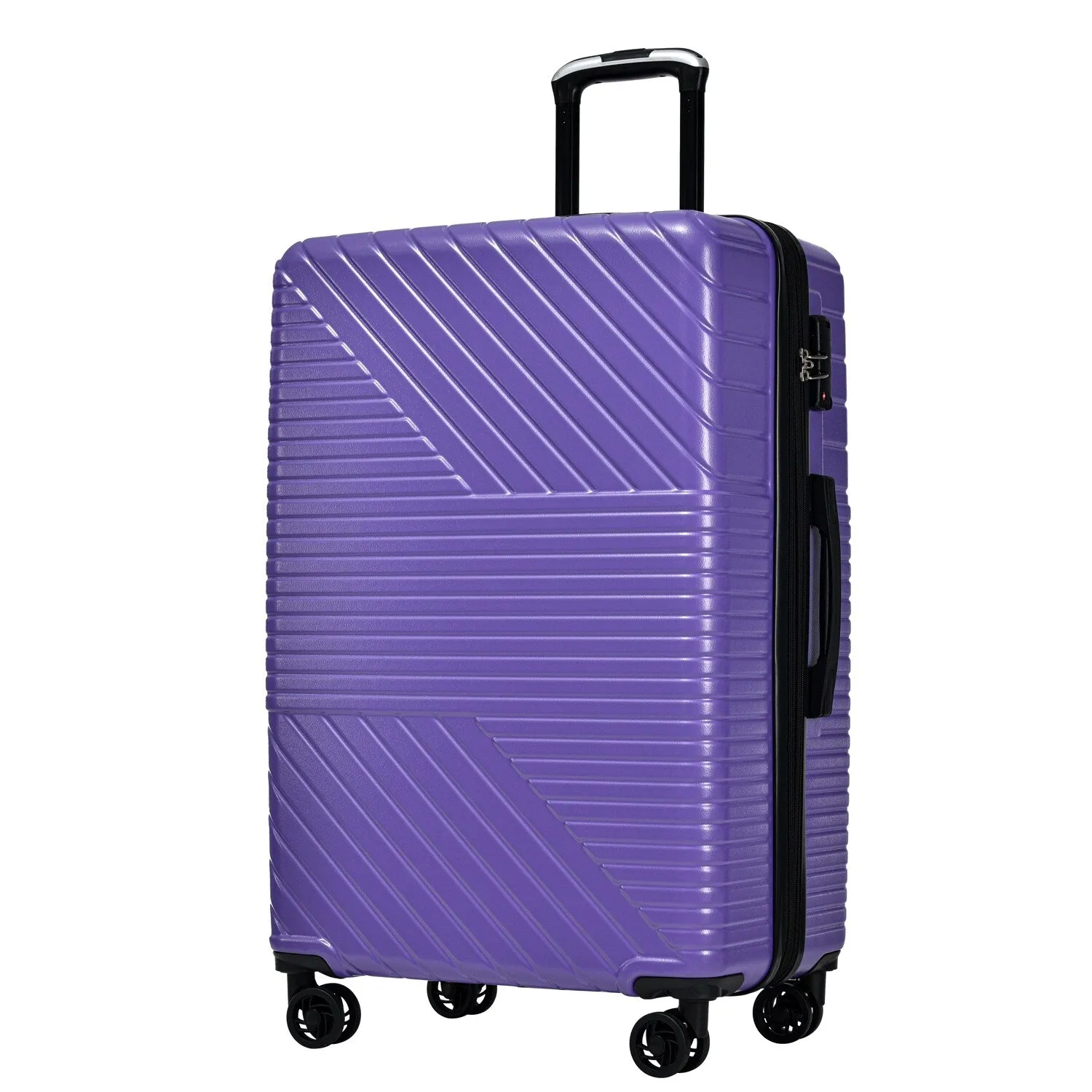 Hardshell Luggage Sets with Adjusted Handle and Spinner Wheels, 3 Pcs Lightweight Suitcase with Combination Lock (20''24''28'')
