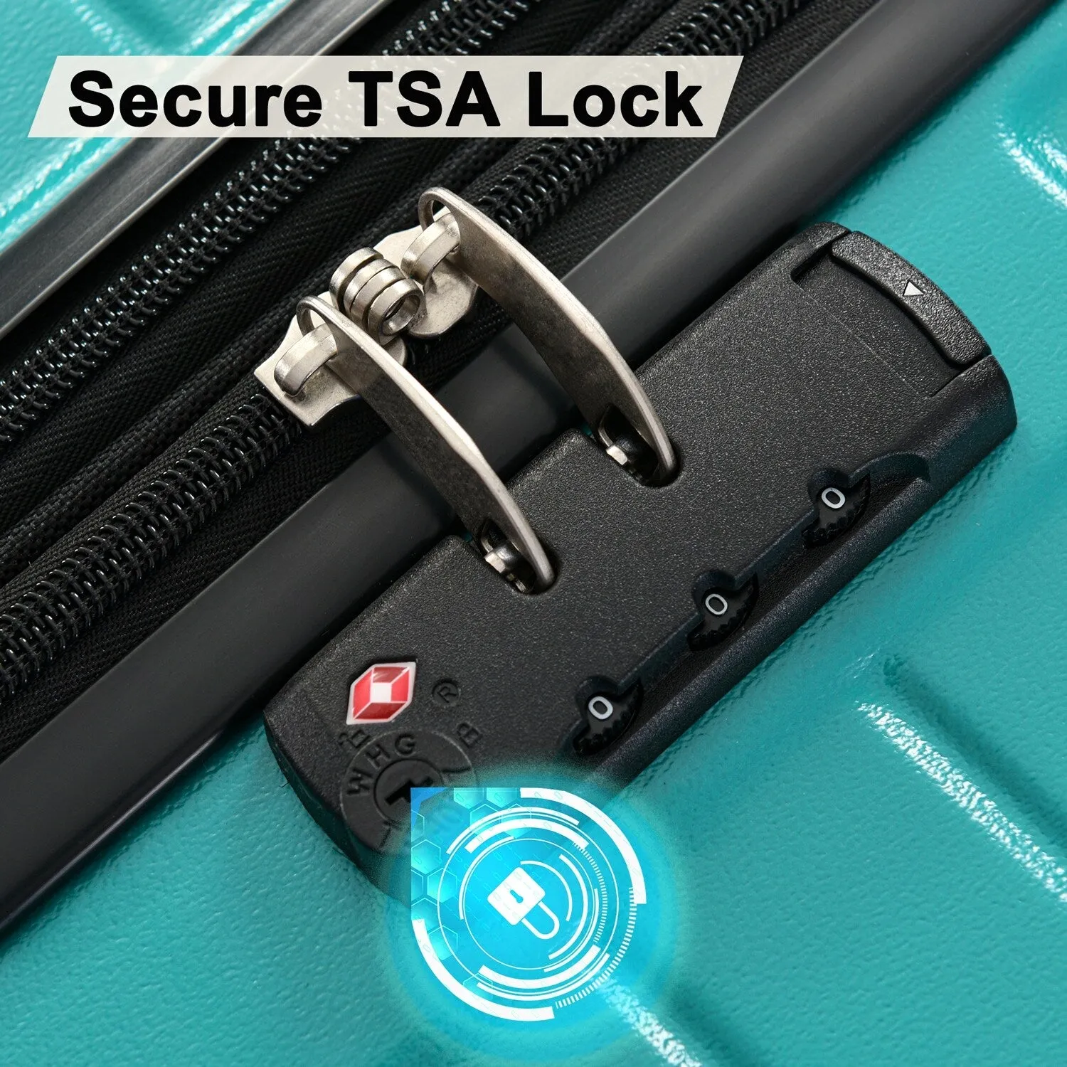 Hardshell Luggage Sets with Adjusted Handle and Spinner Wheels, 3 Pcs Lightweight Suitcase with Combination Lock (20''24''28'')