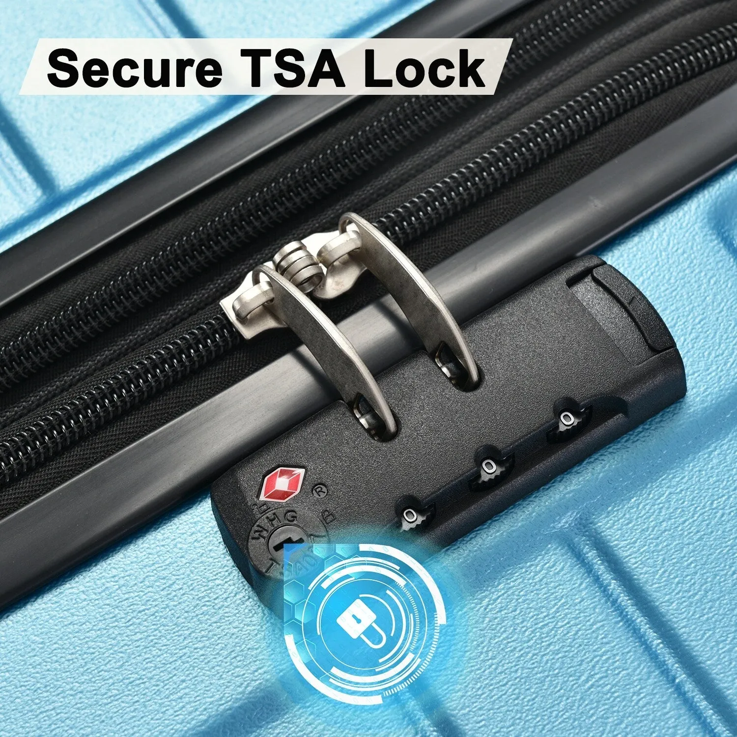 Hardshell Luggage Sets with Adjusted Handle and Spinner Wheels, 3 Pcs Lightweight Suitcase with Combination Lock (20''24''28'')