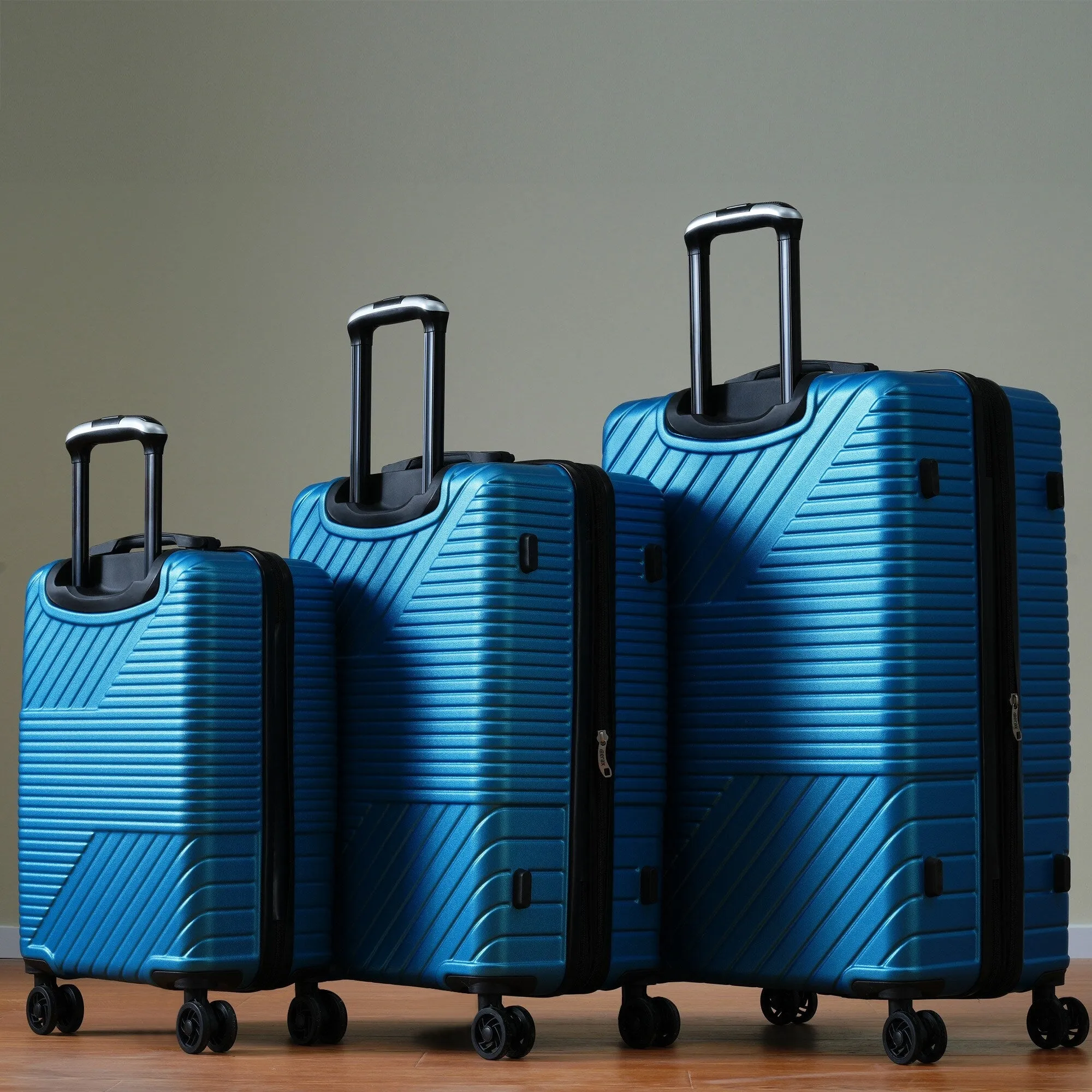 Hardshell Luggage Sets with Adjusted Handle and Spinner Wheels, 3 Pcs Lightweight Suitcase with Combination Lock (20''24''28'')
