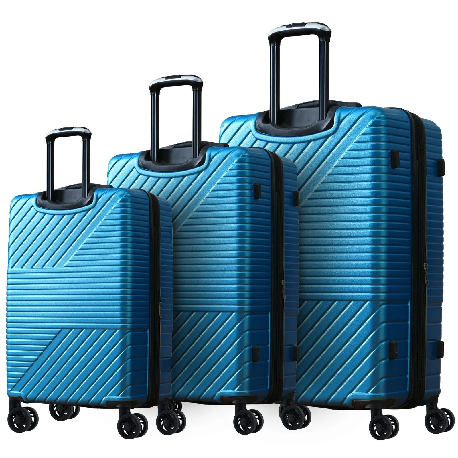 Hardshell Luggage Sets with Adjusted Handle and Spinner Wheels, 3 Pcs Lightweight Suitcase with Combination Lock (20''24''28'')