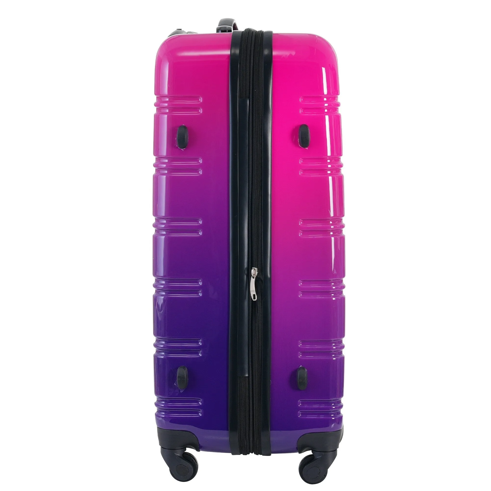 Hardshell Luggage Sets with Silicone Handles and TSA Lock, 3 Piece Gradient Color Expandable Suitcase with Spinner Wheels