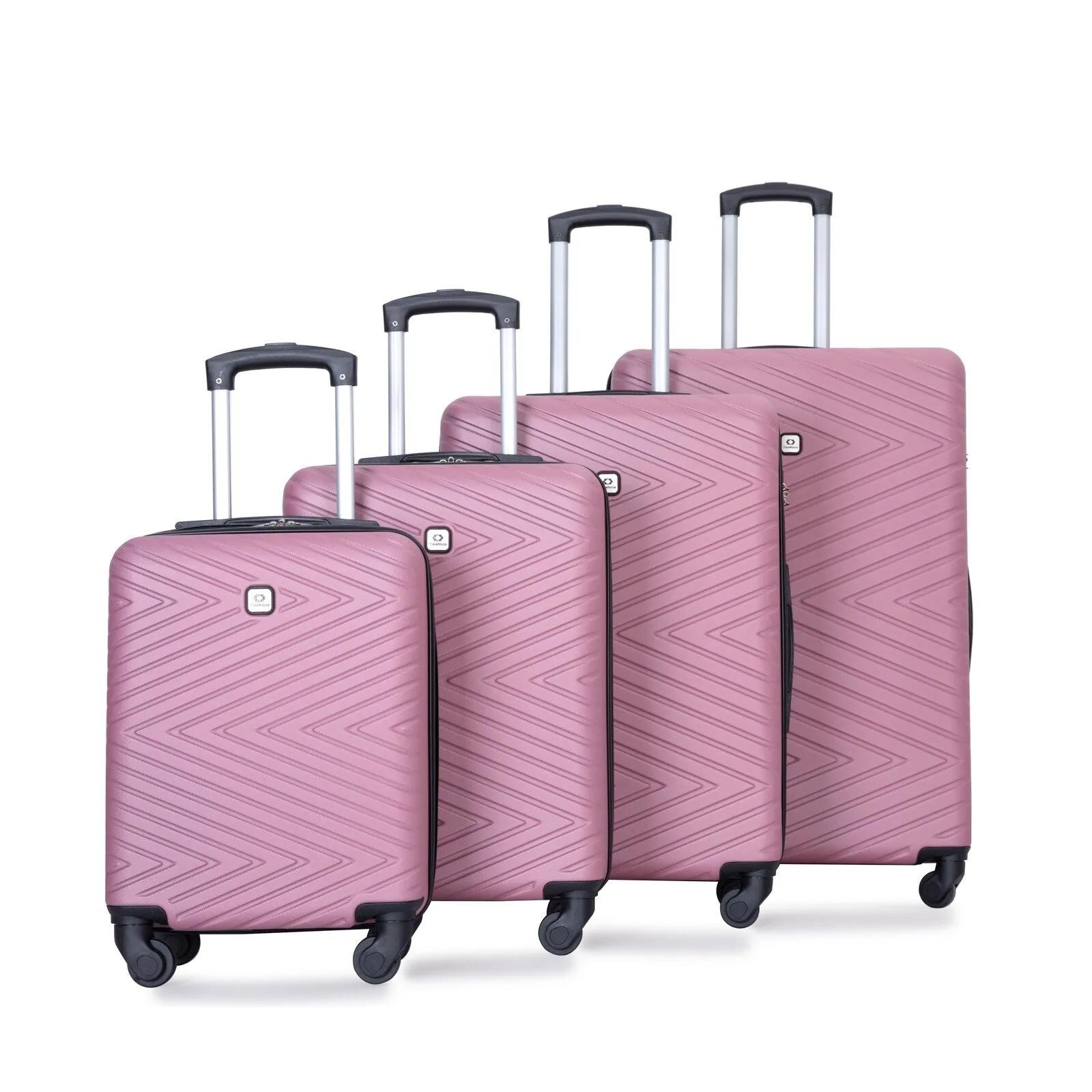 Hardsided 4-piece Luggage with Rotating Wheels and TSA Lock, ABS Lightweight Suitcase with Adjustable Pull Rod (16/20/24/28)