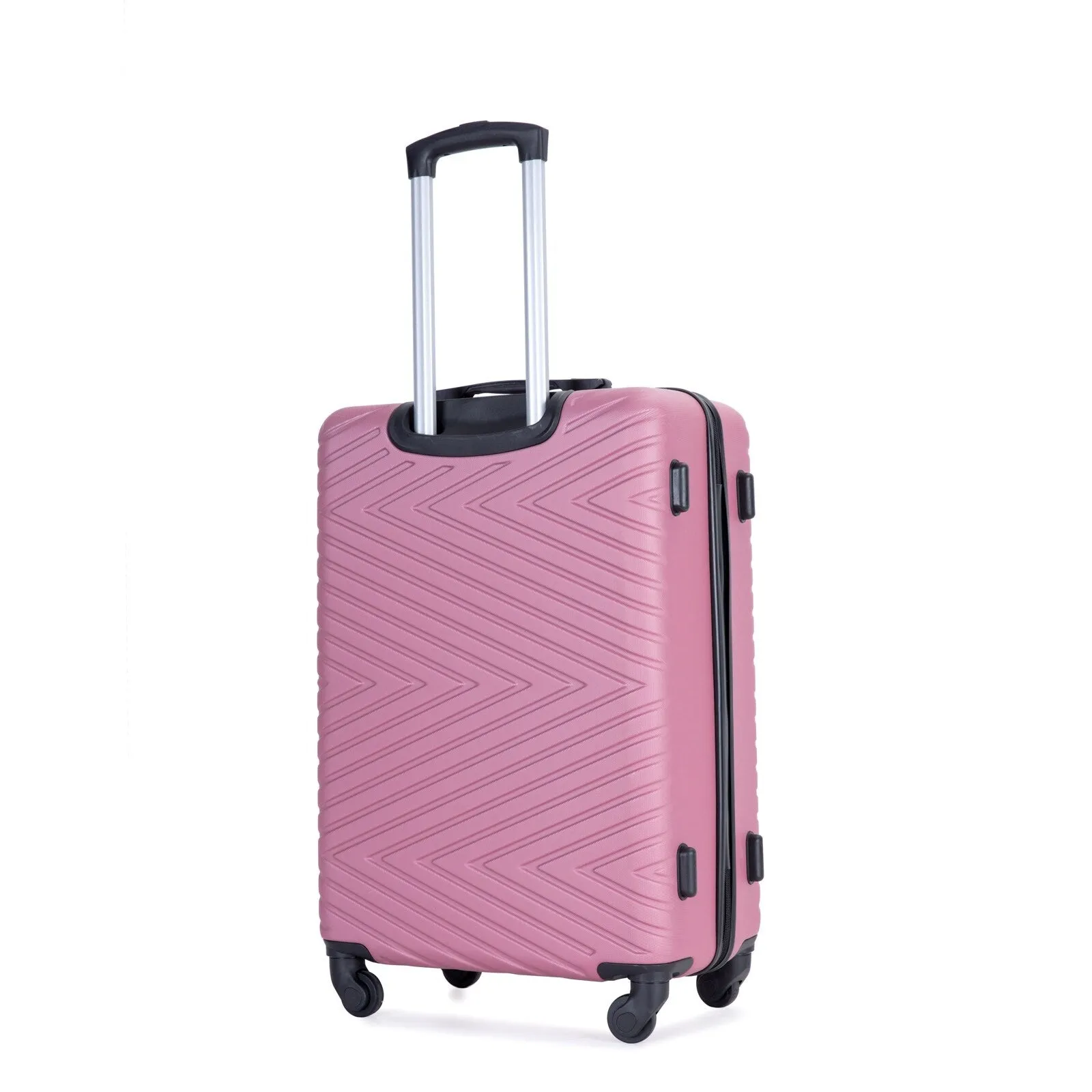 Hardsided 4-piece Luggage with Rotating Wheels and TSA Lock, ABS Lightweight Suitcase with Adjustable Pull Rod (16/20/24/28)