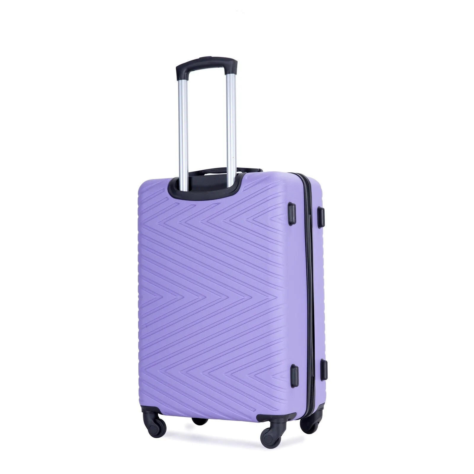 Hardsided 4-piece Luggage with Rotating Wheels and TSA Lock, ABS Lightweight Suitcase with Adjustable Pull Rod (16/20/24/28)