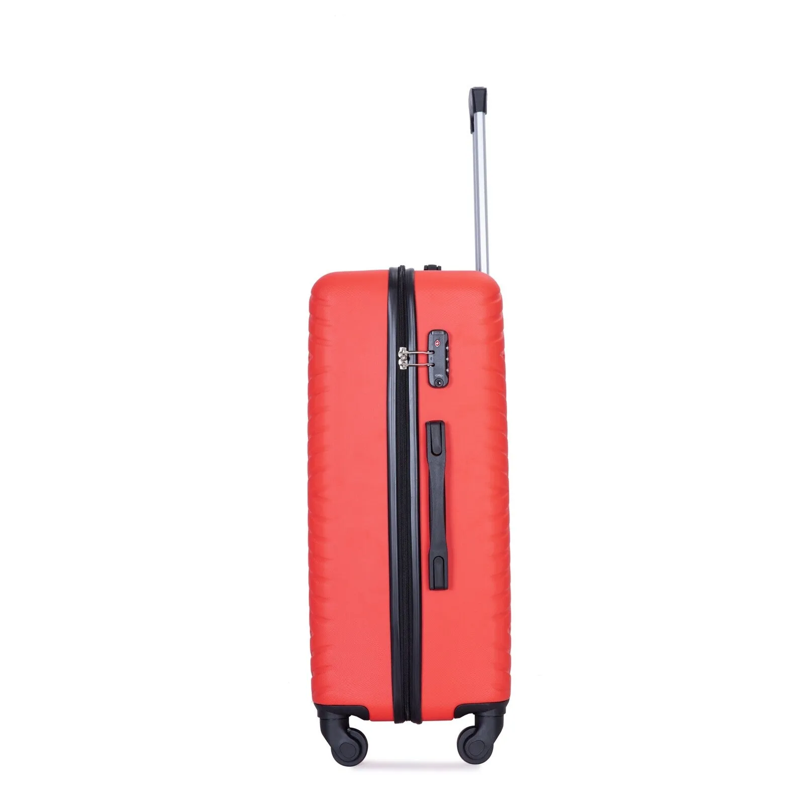 Hardsided 4-piece Luggage with Rotating Wheels and TSA Lock, ABS Lightweight Suitcase with Adjustable Pull Rod (16/20/24/28)