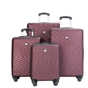Hardsided 4-piece Luggage with Rotating Wheels and TSA Lock, ABS Lightweight Suitcase with Adjustable Pull Rod (16/20/24/28)
