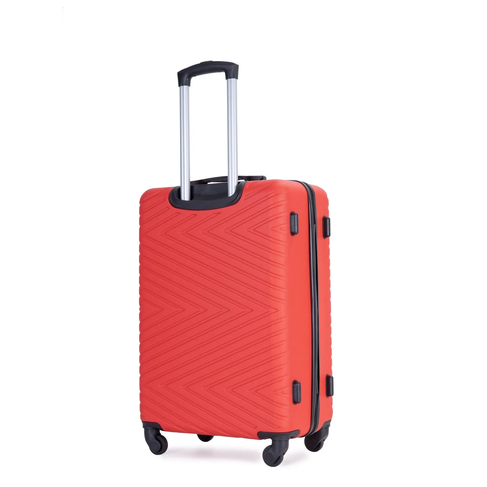 Hardsided 4-piece Luggage with Rotating Wheels and TSA Lock, ABS Lightweight Suitcase with Adjustable Pull Rod (16/20/24/28)