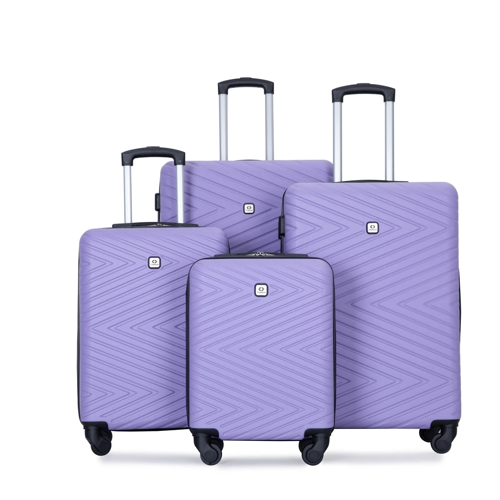 Hardsided 4-piece Luggage with Rotating Wheels and TSA Lock, ABS Lightweight Suitcase with Adjustable Pull Rod (16/20/24/28)